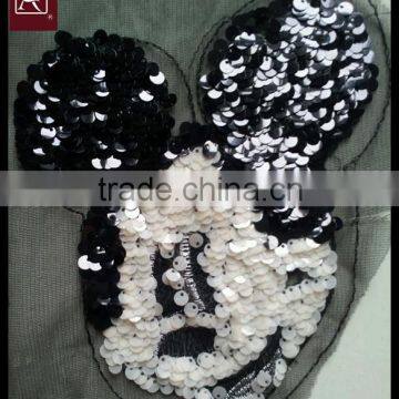 sew on fashion Mickey Mouse sequin patch