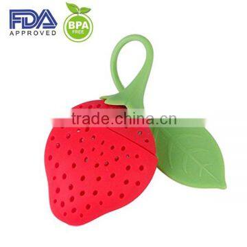 promotional gift strawberry silicone tea strainer