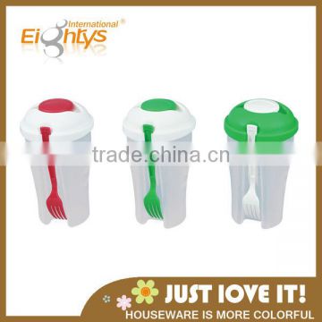 good price plastic salad cup with fork,salad shaker cups