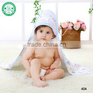 High qulitity Cotton animal hooded embroider baby blanket