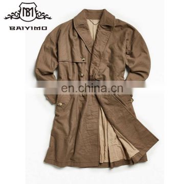 Fashion Winter Style Button Pocket Plain Loose Long Oversized Coat