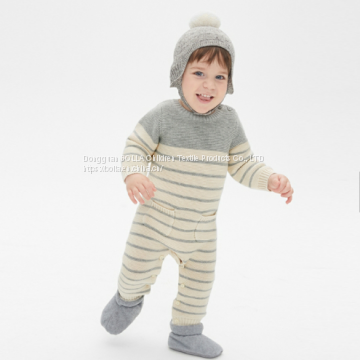 100% super soft organic cotton jersey baby jumpsuit, children's cotton pajamas in stock