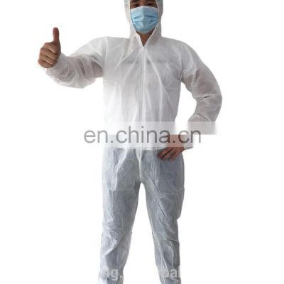 Cheaper PP Non woven disposable overalls safety coverall suits with hood
