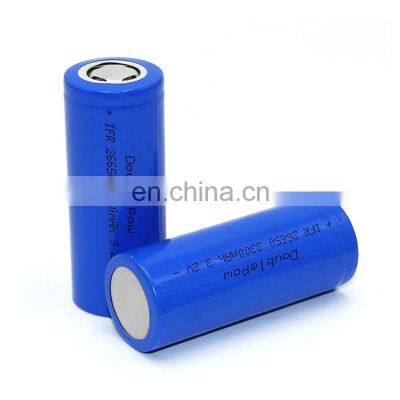 3.2v lifepo4 ifr 26650 3300mah lithium secondary battery with flat top