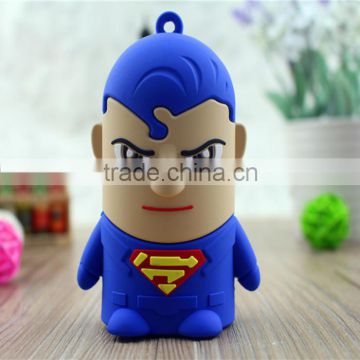 Silicone superman portable power bank 5200mAh mobile phone charger