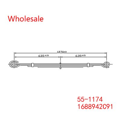 1688942C91, 55-1174 Front Axle Wheel Parabolic Spring Arm of Heavy Duty Vehicle Wholesale For Navistar
