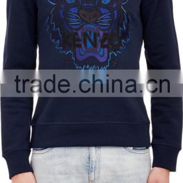 new style design tiger embroidery print pullover sweatshirt