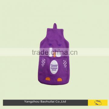 high quality cheap animal owl fleece hot water bottle cover