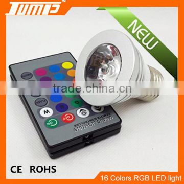 ShenZhen factory cheap price E27 3W IR remote control color change RGB light