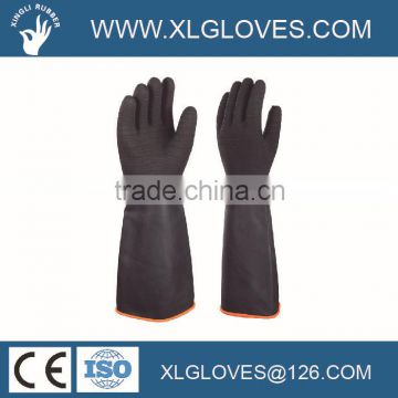 Black Industrial Rubber(latex) lone Glove/Chemical resisitance gloves/Good grip