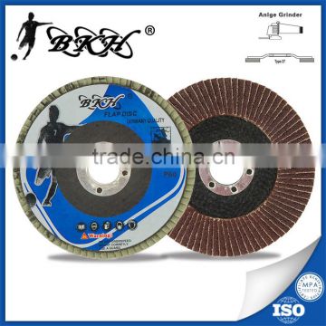 4.5" 115x22mm T27 aluminum oxide coated abrasive flap disc for Metal