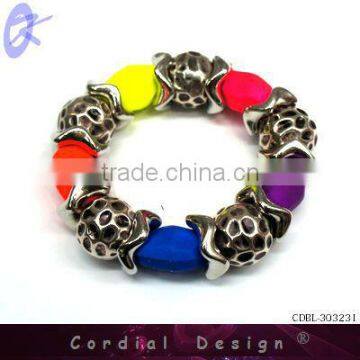 New product colour fluorescent bead charm bracelet 2013