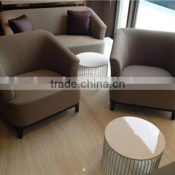 Luxury Restaurant Furniture Brown Leather Sofa Chair