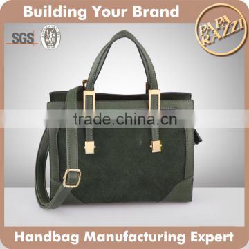3677-2 High Quality Lady Design Suede Leather Tote Bag with Long Shoulder Strap