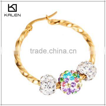 Good market dubai gold plate gold ocean opal stainless steel jewelry earring