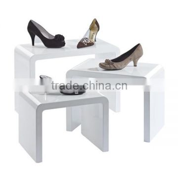 white color cube painting display stands for high heel