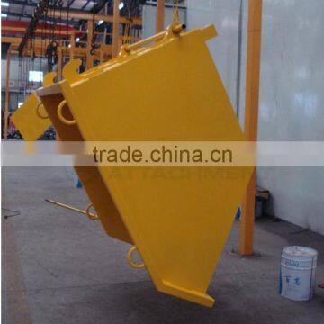 forklift steel tipping bin with safe yellow painted