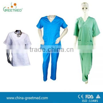 unisex solid color hospital medical uniform scrub suit