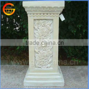 Rose designed fiberstone/ fiberglass flower pot stand column