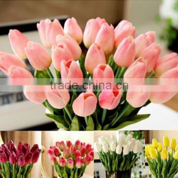 30pcs/lot Tulip Artificial Flower PU artificial bouquet Real touch flowers For Home decoration Wedding Decorative Flowers