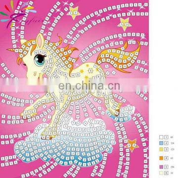 2015 new design DIY toy set mosaic sticker art set for kids-unicorn
