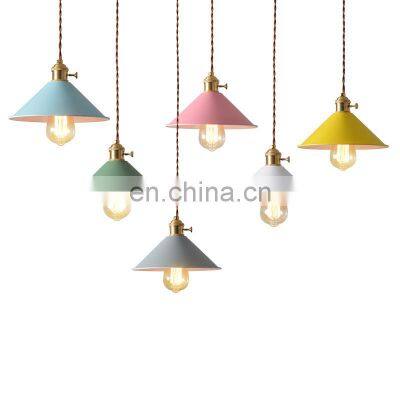 Colorful metal hanging pendant light home decorative lamp black with hanging lighting kit