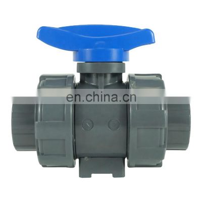 DKV UPVC CPVC plastic ball valve with plastic bule handle