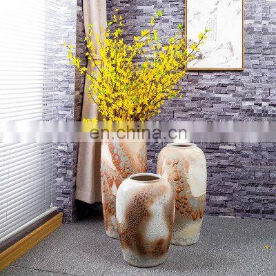 Mediterranean style abstract art color glazed ceramic floor large vase ornaments