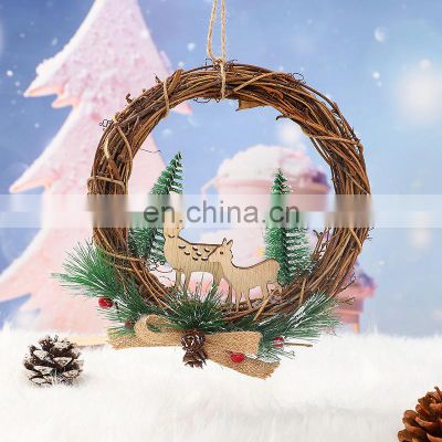 Custom Logo Fancy Supplies Wholesale Front Door Artificial Hanging Christmas Wreath Decorative