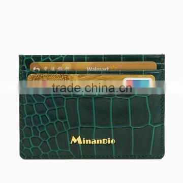 Minandio Genuine Leather Business Credit Card Case ID Pocket Slim Mini Wallet Holder For Sale