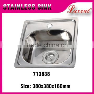 cheap stainless steel single bowl kitchen sink 380x380x160mm