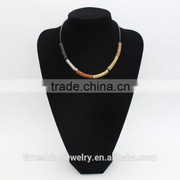 Beautiful Metal Circle Leather String Neckalce Punk Style sexy collar necklace