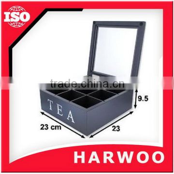 Hot sell wooden tea box with clear window