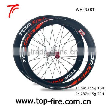 58mm tubular carbon road bicycle wheels set