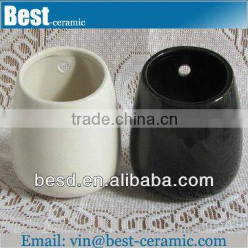 blank bulk black and white ceramic flower pot