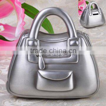 pewter bag shape money box