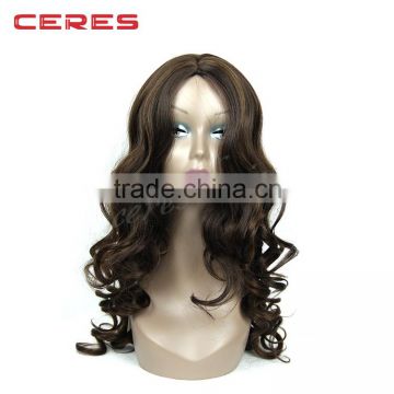 F4/30# Long Curly Hair Wig, 100% High Temperature Fiber Curly Wig for Women
