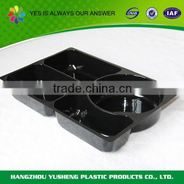Customized unique shape black plastic plant tray