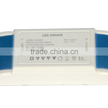 Hot selling 300mA DC36-65V 16W IP20 constant current LED driver
