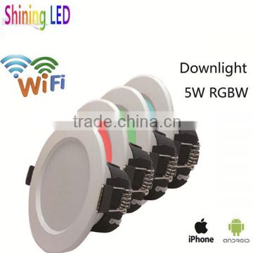 Hot New Products Remote Wifi Coltrol Dimmable 5W RGBW LED Downlight