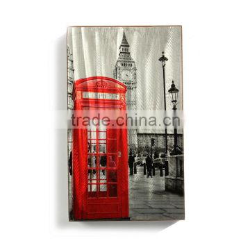 Vintage City With Phone Booth MDF Aluminum Wall Printing