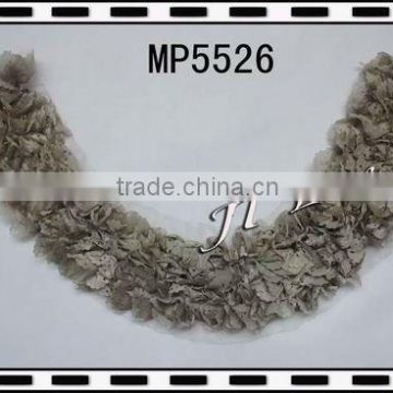 Grey chiffon lace collar