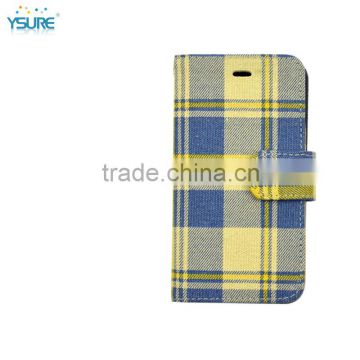2015 New Trendy Colorful Stripe Pattern Denim Leather Case For Gionee ELIFE E6 with Card slots and PVC ID slot