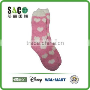 colourful heart jacquard fluffy socks