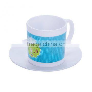 Customized colorful PP coffee mug with plate