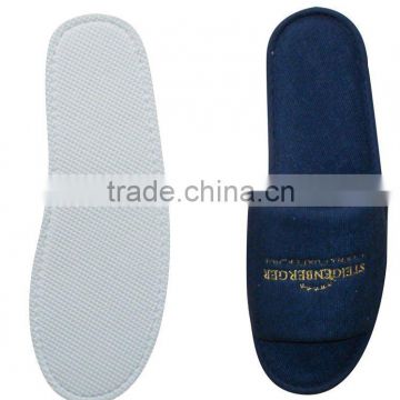 blue poly terry open toe washable hotel slipper