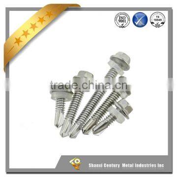 supply high quality white zinc plated self drilling screws with rubber washers