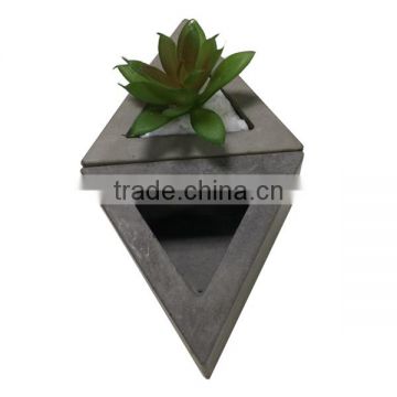Triangle plain or bare concrete decorative indoor flower pots