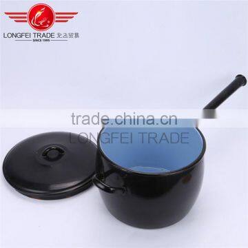 Good quality enamel mini cooking pot enamel cassrole with single handle