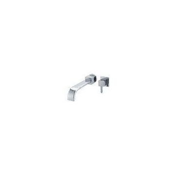 2 Hole Single Handle Wall Mounted Basin Taps / Automatic Mixed Metered Faucet